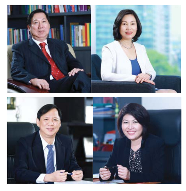 
Ông Trần Kim Thành và vợ Vương Bửu Linh (trên). Ông Trần Lệ Nguyên và vợ Vương Ngọc Xiềm (dưới)
